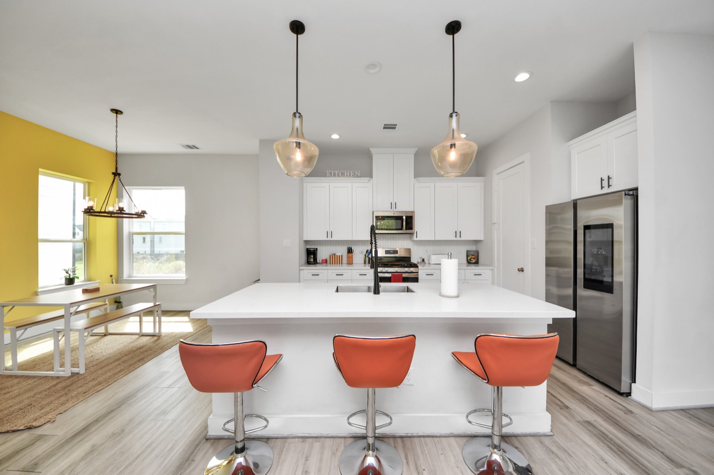 Fully equipped kitchen in Houston short-term rental